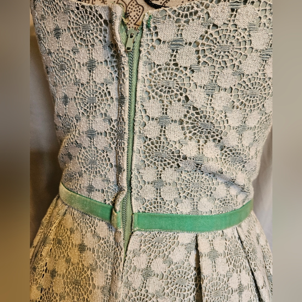 1960s ILGWU Sleeveless Aquamarine Gown - Picture 5 of 6